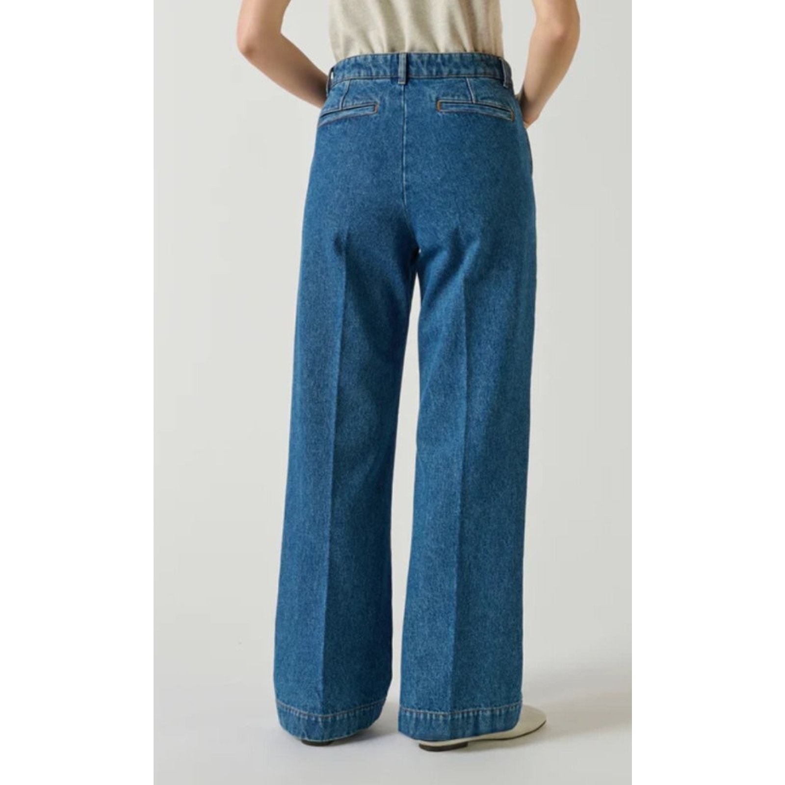 Soeur Sz 36 4/6 California Jeans High Waist Wide Leg Blue Denim Nwt — image 7 of 8